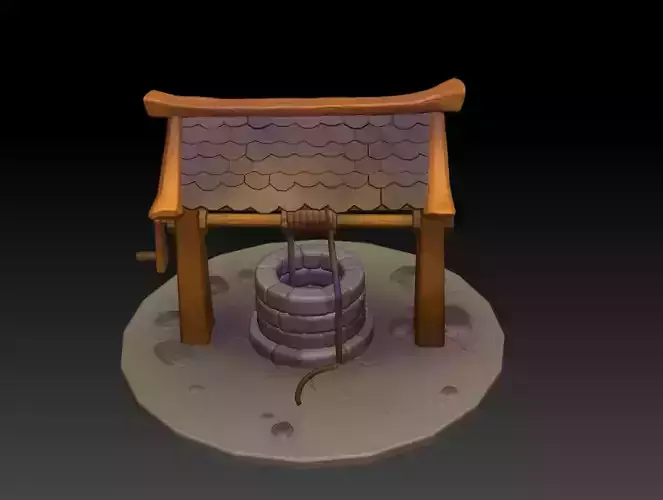 Stylized rustic old well  3D model printing 3D print model