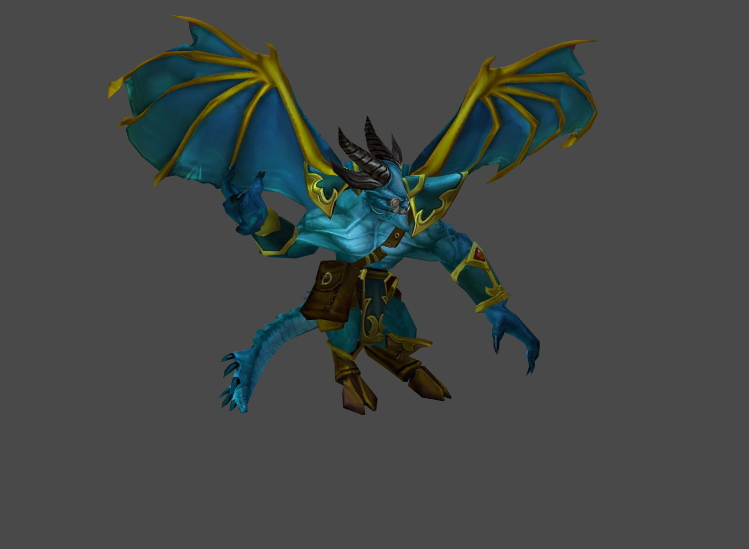 Fantasy Chess RPG Character - Gargoyle Low-poly 3D model_7