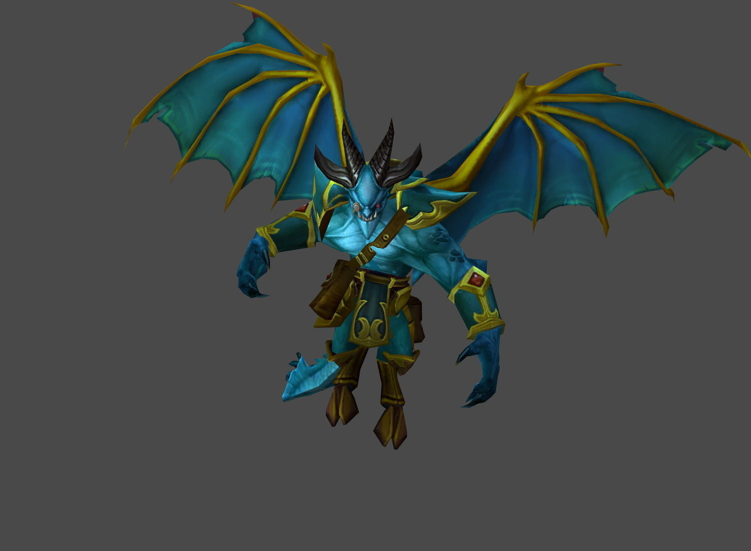 Fantasy Chess RPG Character - Gargoyle Low-poly 3D model_5