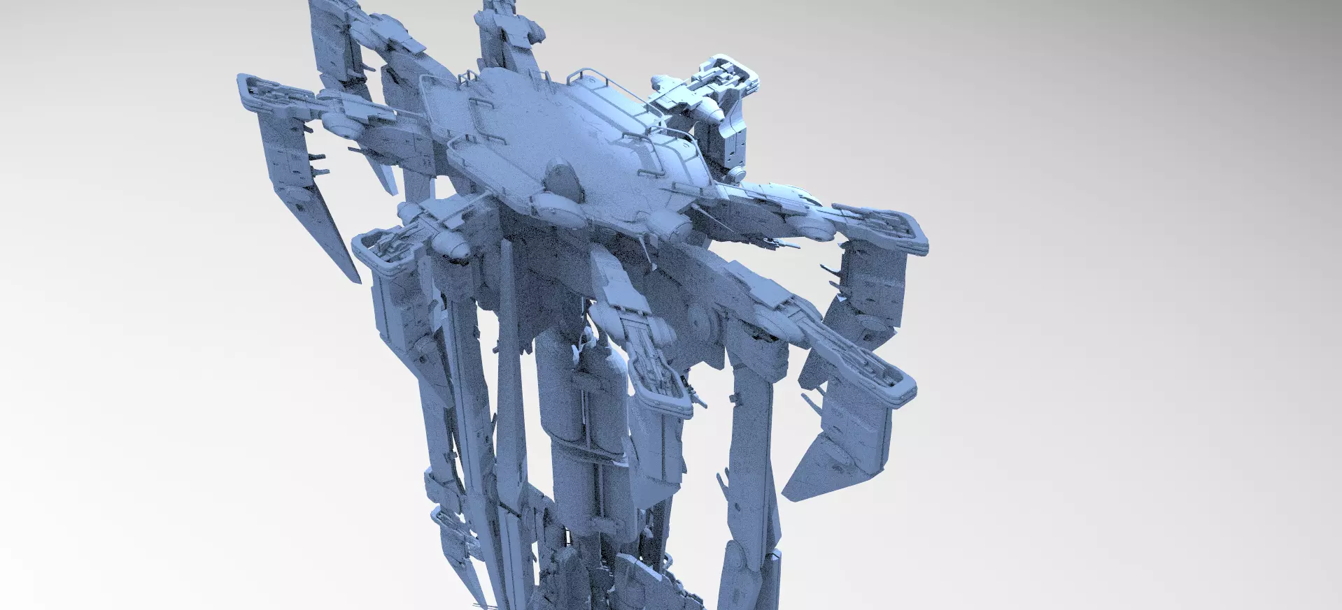Alien Sci-fi base platforms 12 3D model