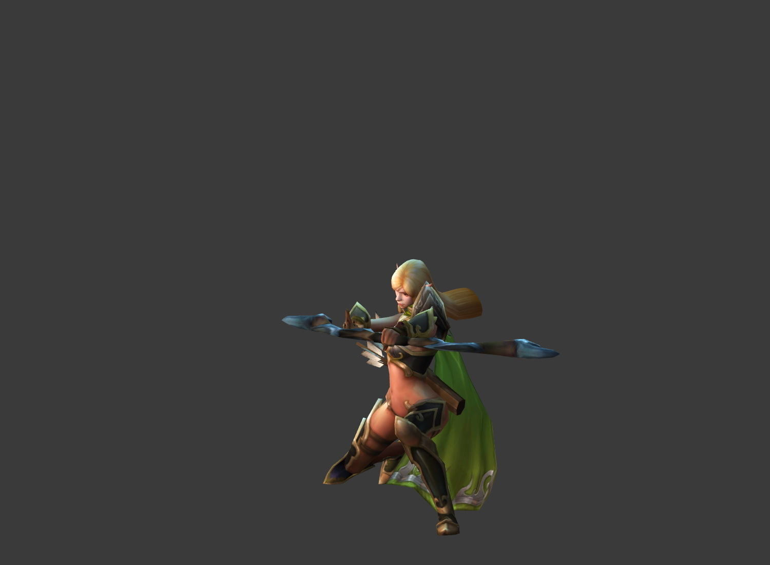 Fantasy Chess RPG Character - High Elf Low-poly 3D model_5