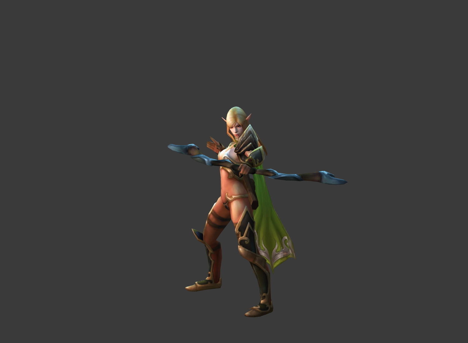 Fantasy Chess RPG Character - High Elf Low-poly 3D model_4
