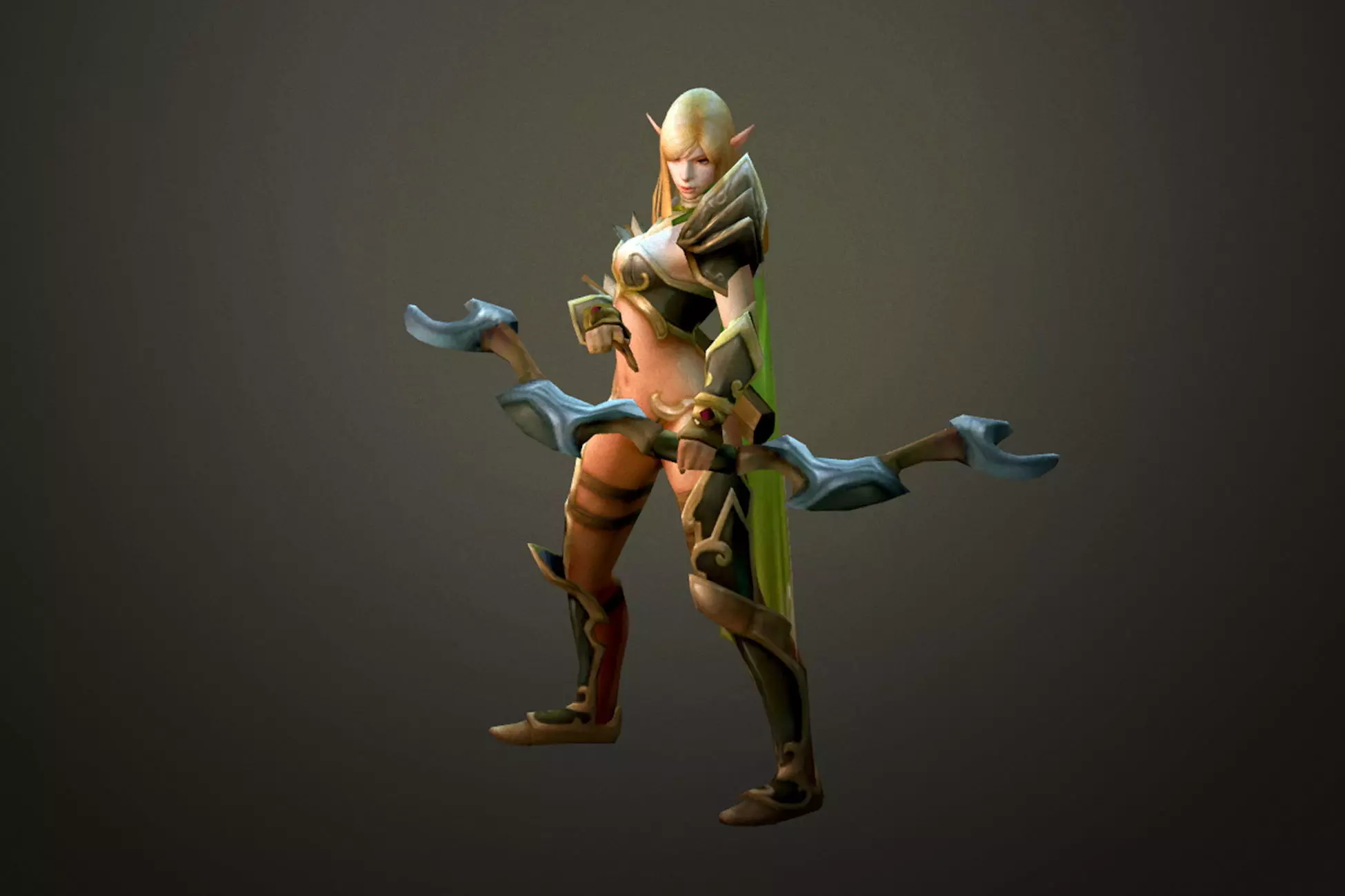 Fantasy Chess RPG Character - High Elf Low-poly 3D model_0