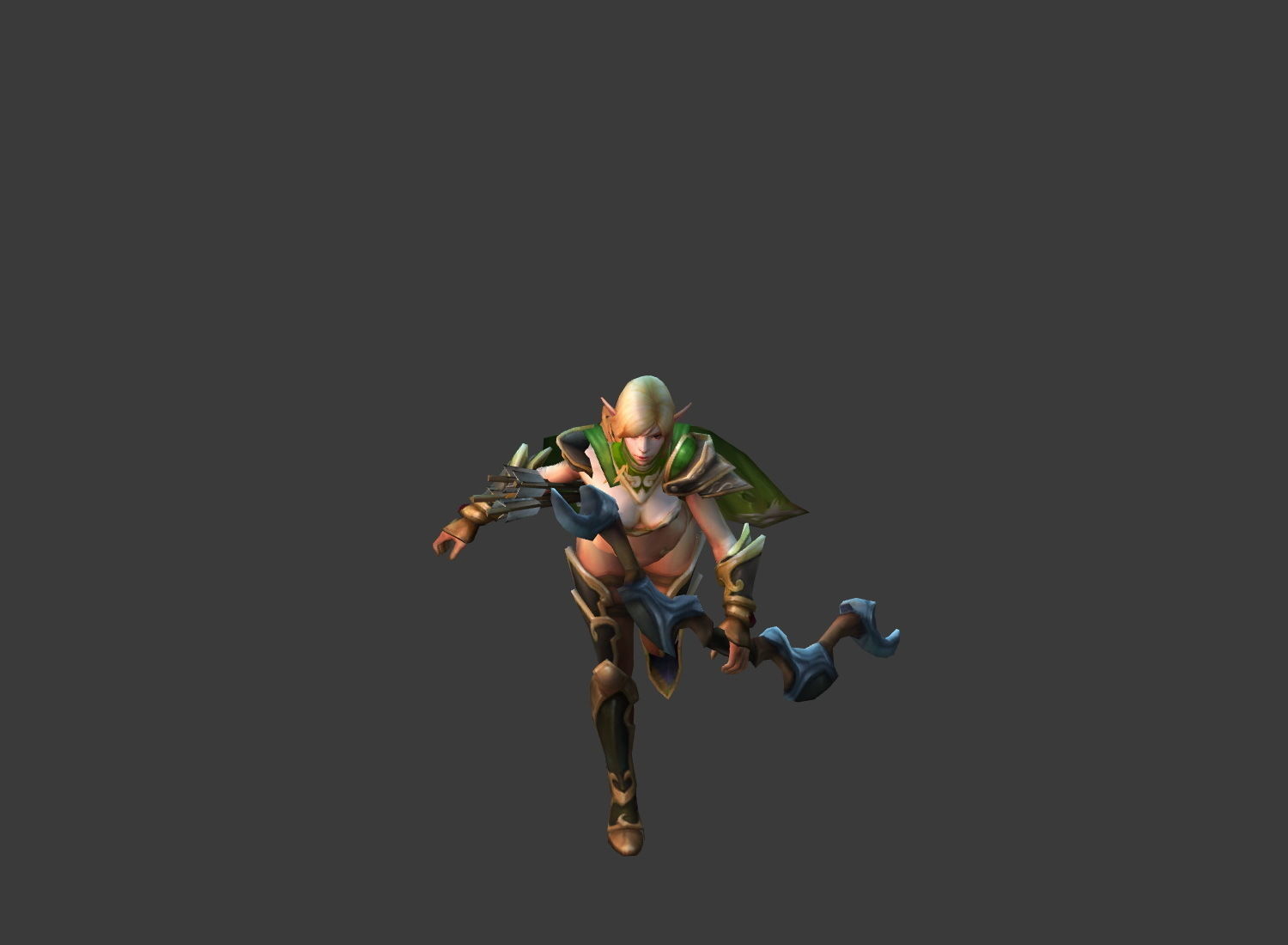 Fantasy Chess RPG Character - High Elf Low-poly 3D model_2