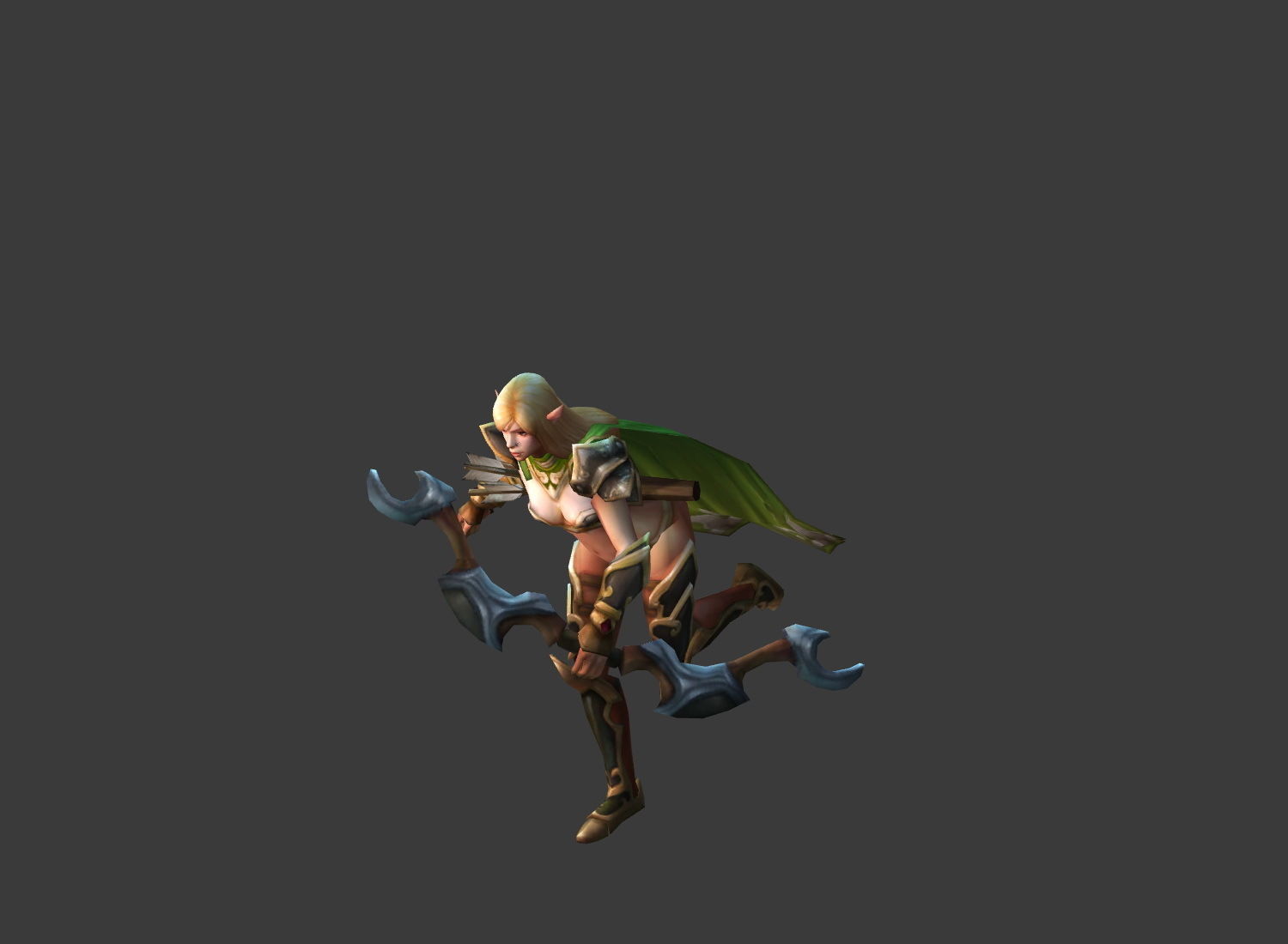 Fantasy Chess RPG Character - High Elf Low-poly 3D model_3