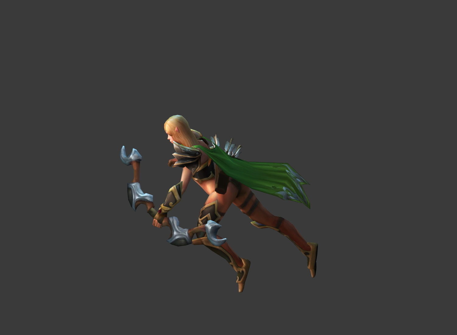 Fantasy Chess RPG Character - High Elf Low-poly 3D model_7