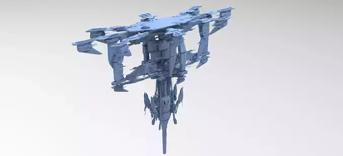 Alien Sci-fi base platforms 14 3D