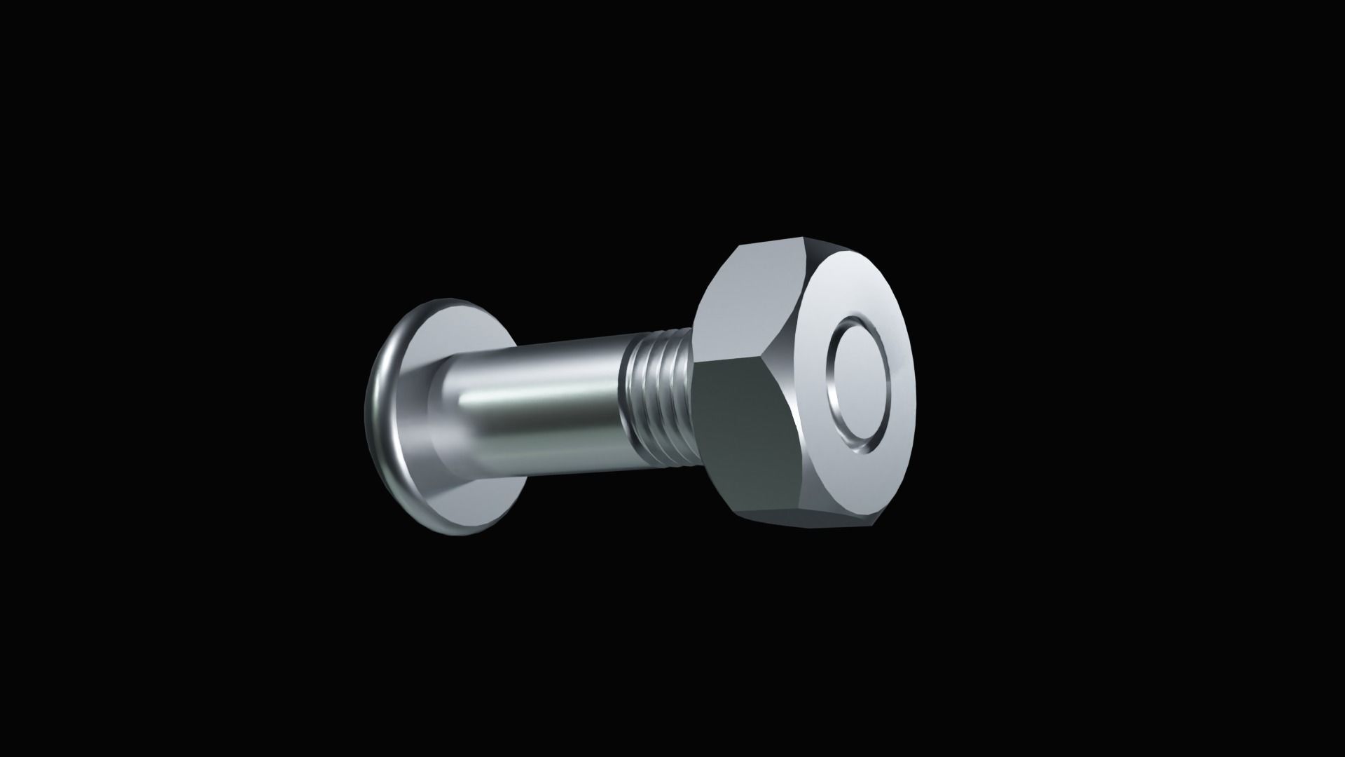 35 Bolts and nuts Low-poly 3D model_7