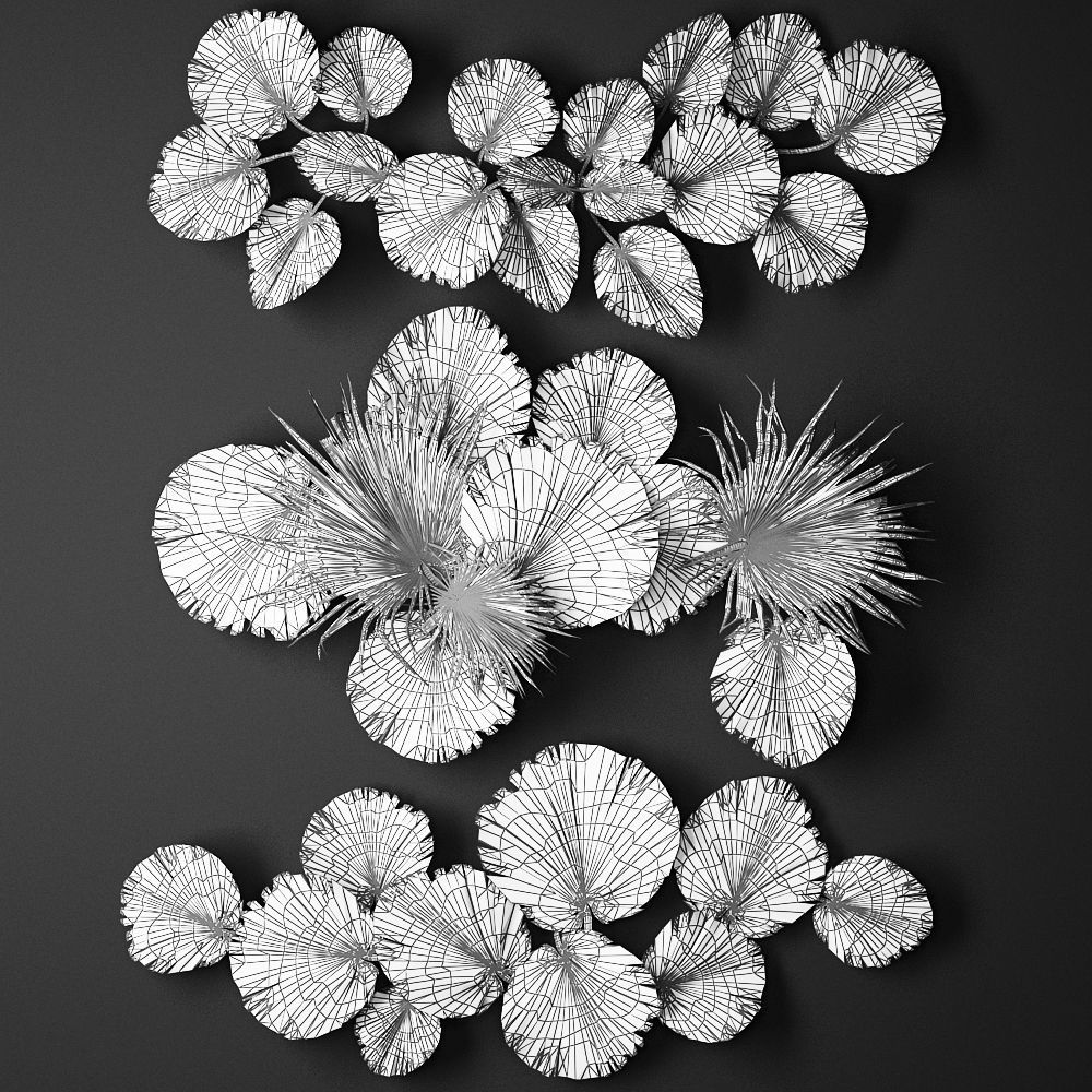 wall panel made of dry palm leaves 238 3D model_6