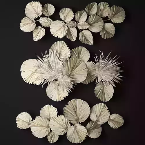 wall panel made of dry palm leaves 238 3D model