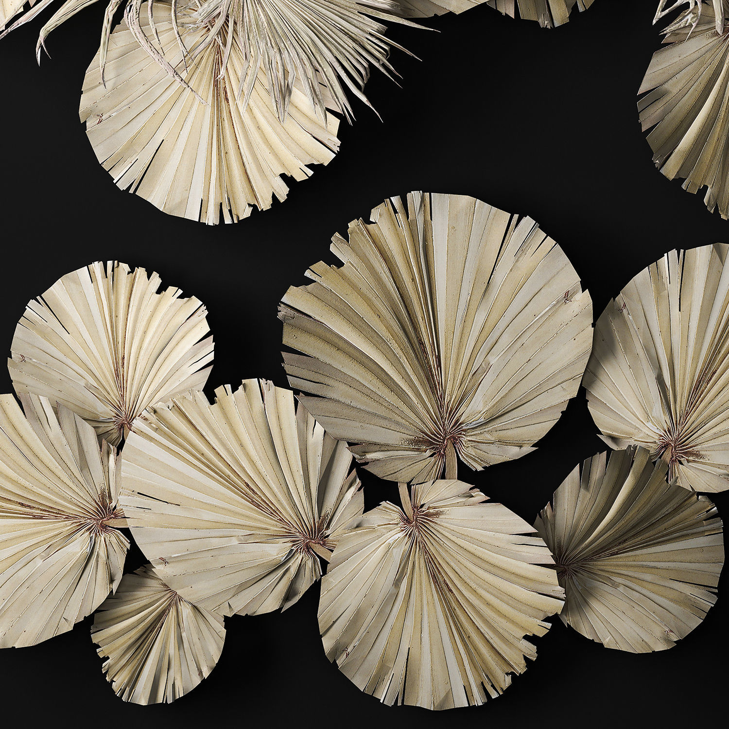 wall panel made of dry palm leaves 238 3D model_2