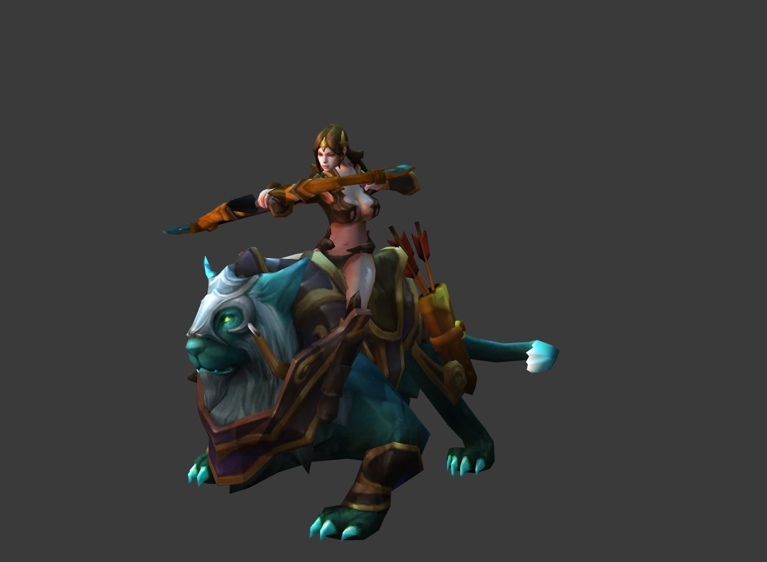 Fantasy Chess RPG Character - Merida Low-poly 3D model_6