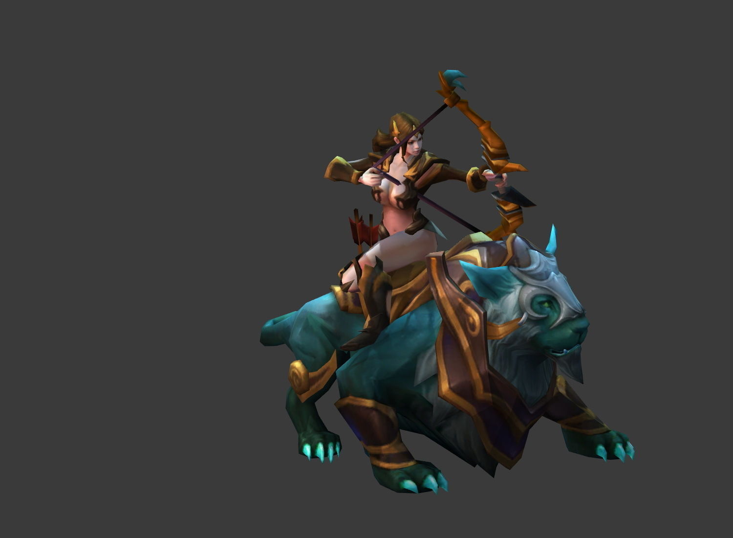 Fantasy Chess RPG Character - Merida Low-poly 3D model_3