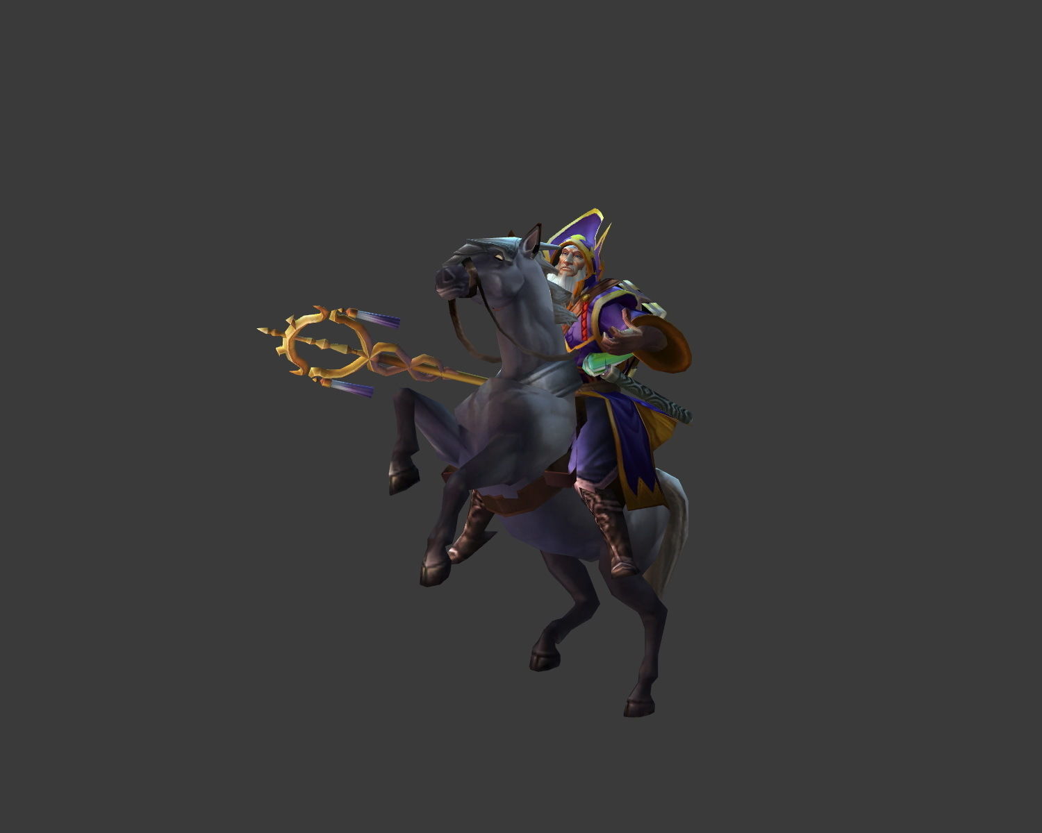 Fantasy Chess RPG Character - Merlin Low-poly 3D model_5