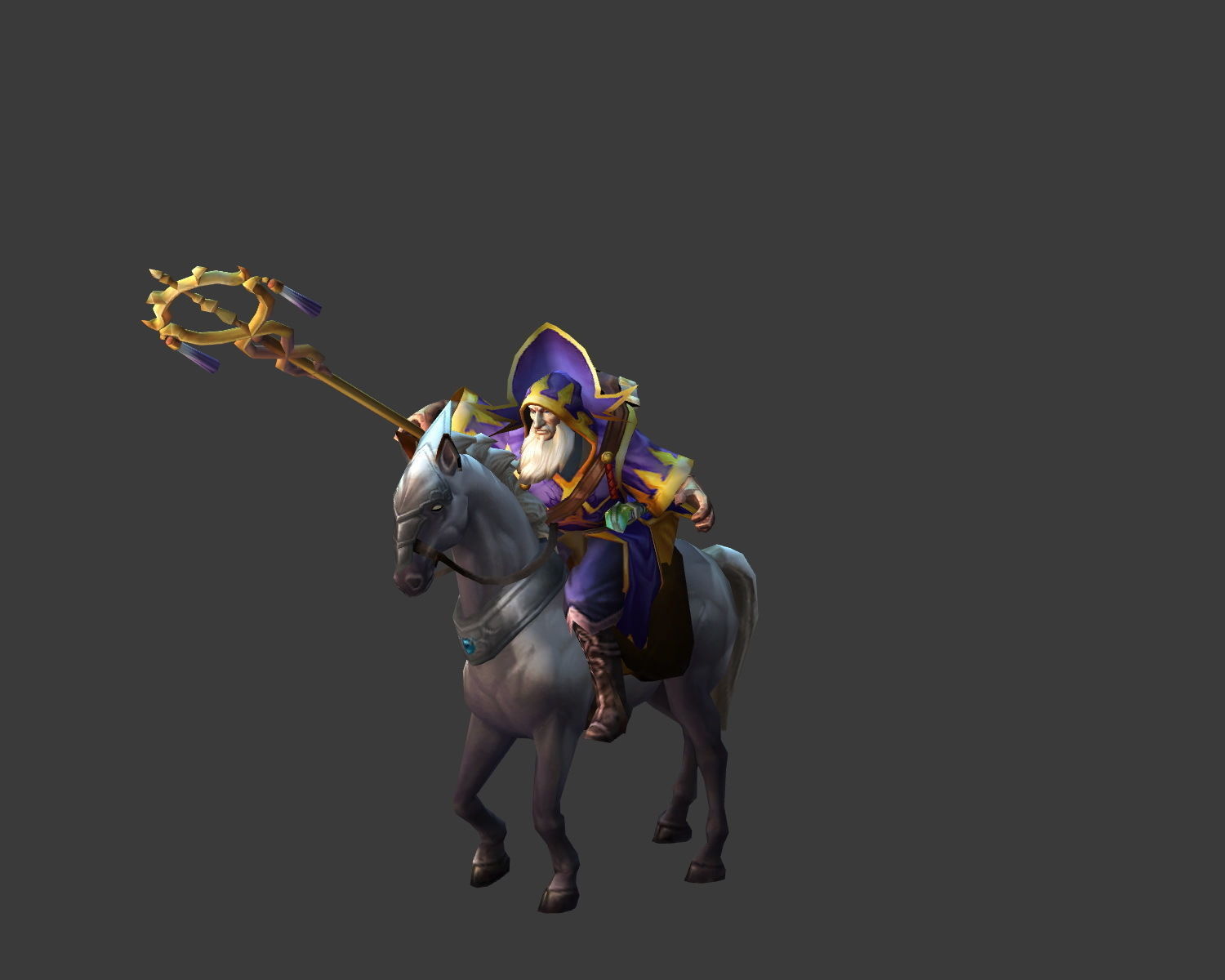 Fantasy Chess RPG Character - Merlin Low-poly 3D model_6