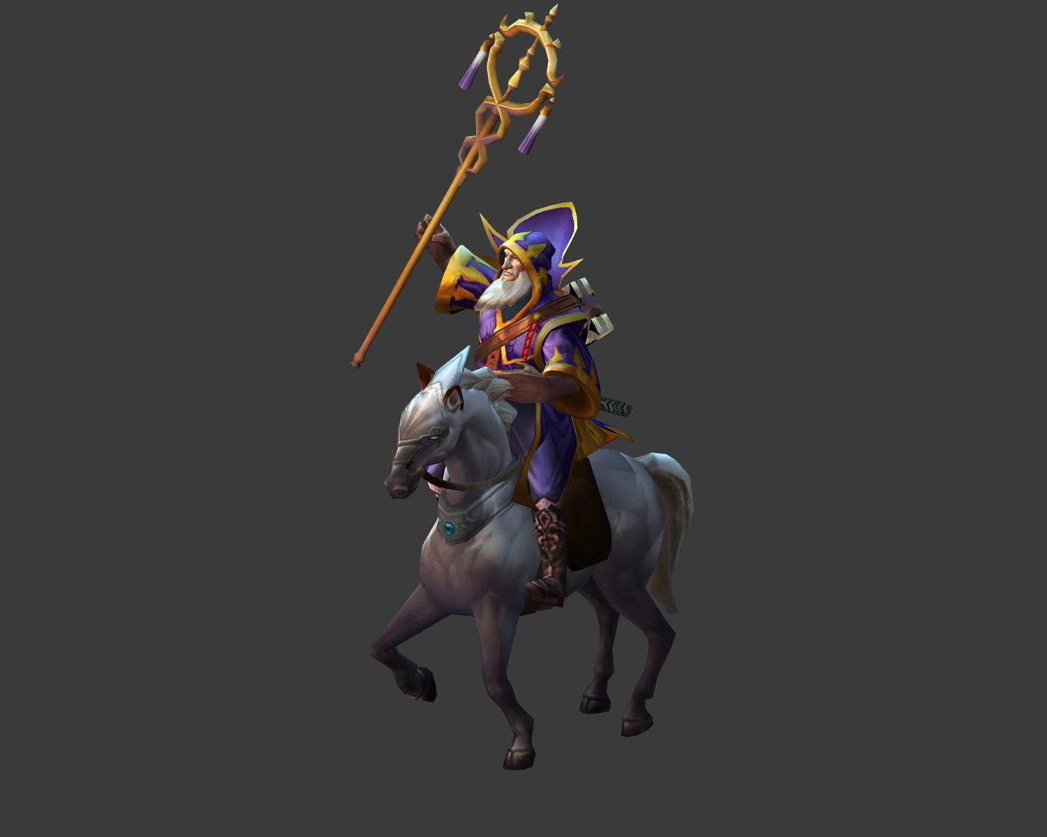 Fantasy Chess RPG Character - Merlin Low-poly 3D model_2