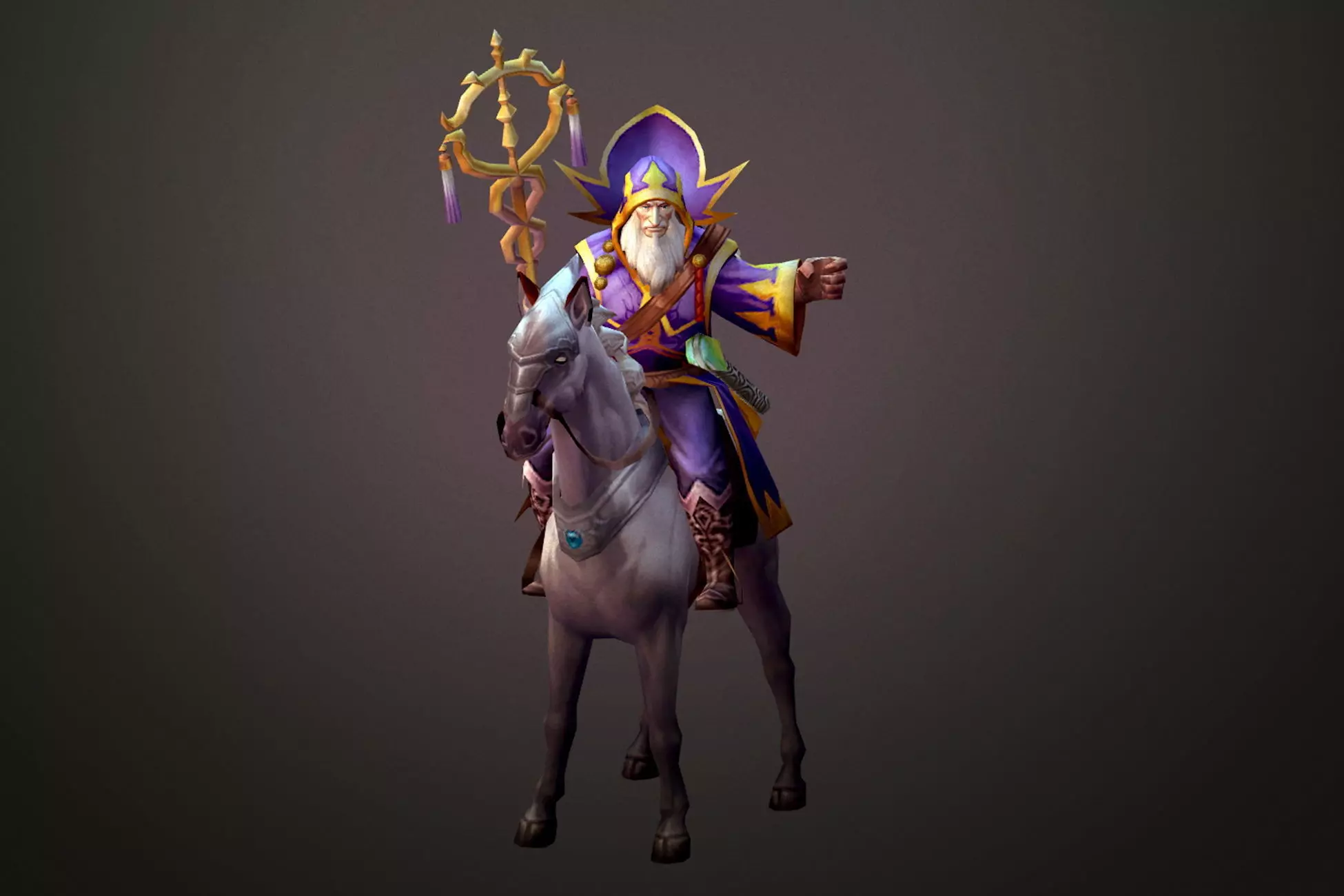 Fantasy Chess RPG Character - Merlin Low-poly 3D model_0