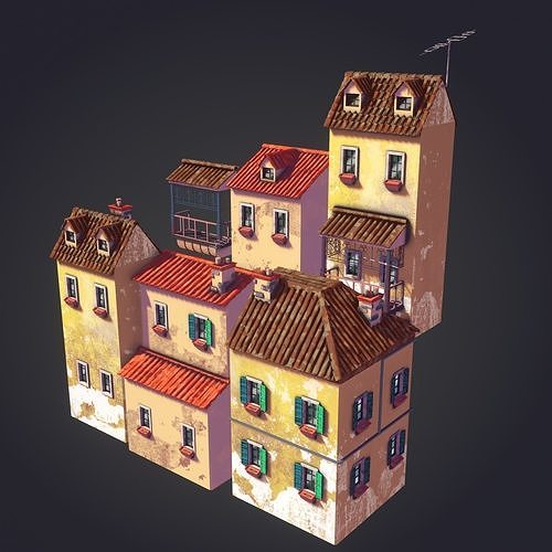 Stylized Houses LITE version 3D model