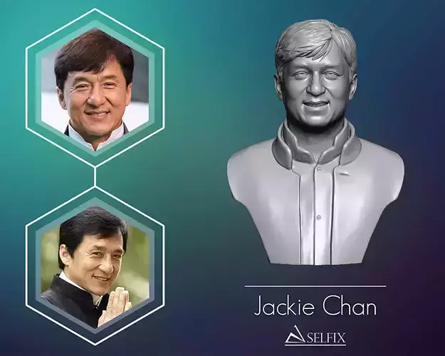 Jackie Chan bust sculpture