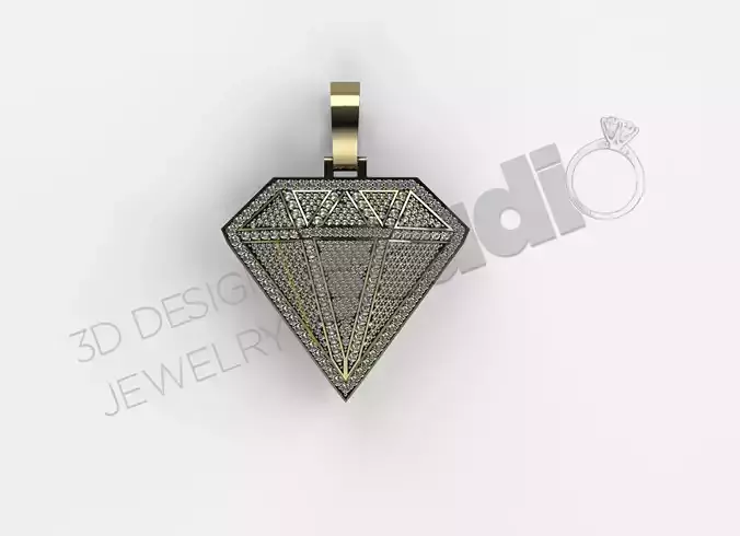 Iced out Diamond luxury pendant with gems 