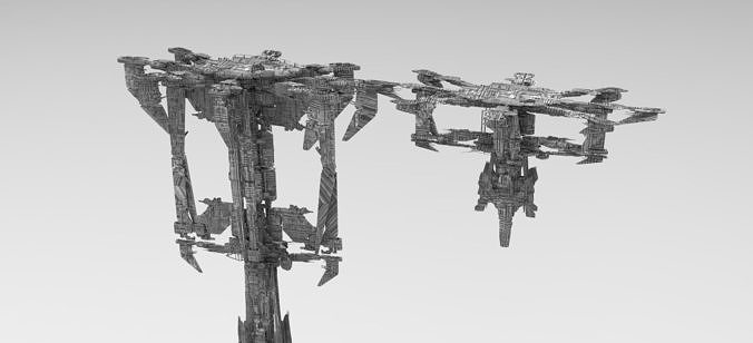 Moon base platforms 2 designs 3D model