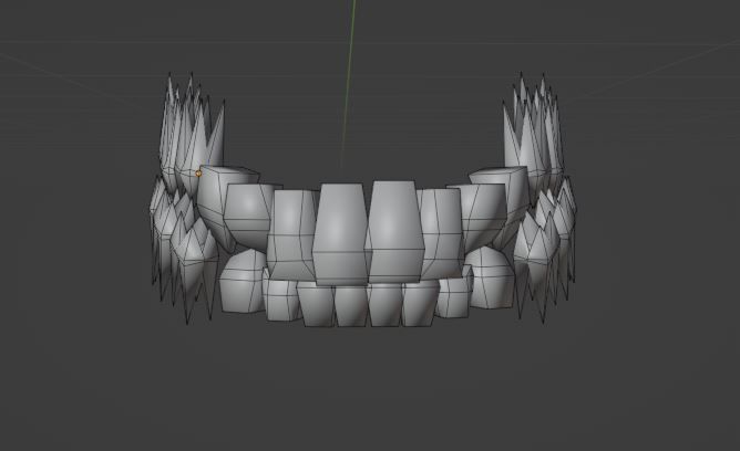 Creepy Humanoid Teeth Set Low-poly 3D model_13