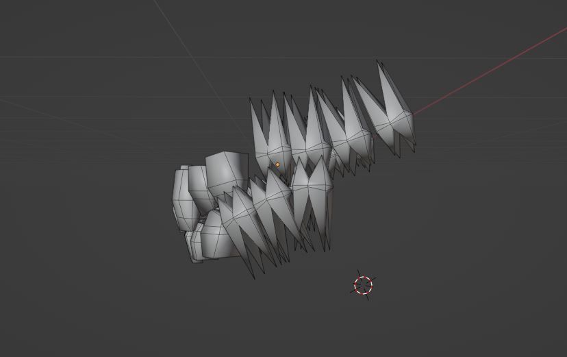 Creepy Humanoid Teeth Set Low-poly 3D model_19