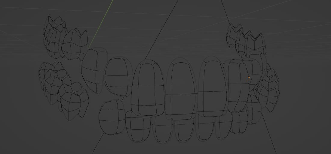 Creepy Humanoid Teeth Set Low-poly 3D model_6