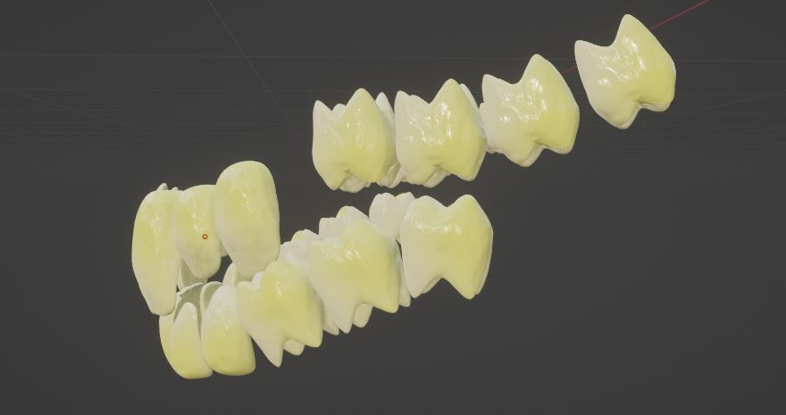 Creepy Humanoid Teeth Set Low-poly 3D model_10