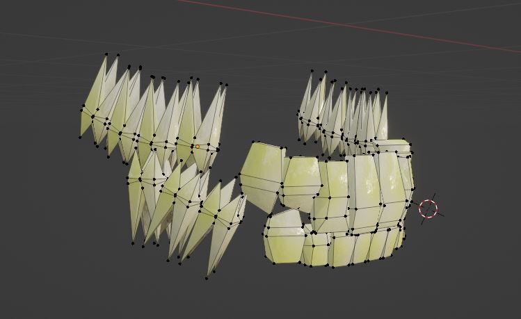 Creepy Humanoid Teeth Set Low-poly 3D model_17