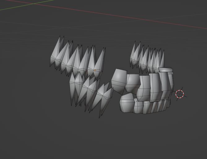 Creepy Humanoid Teeth Set Low-poly 3D model_16