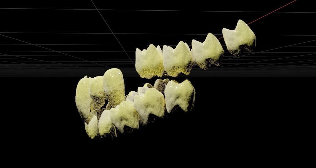 Creepy Humanoid Teeth Set Low-poly 3D model_11