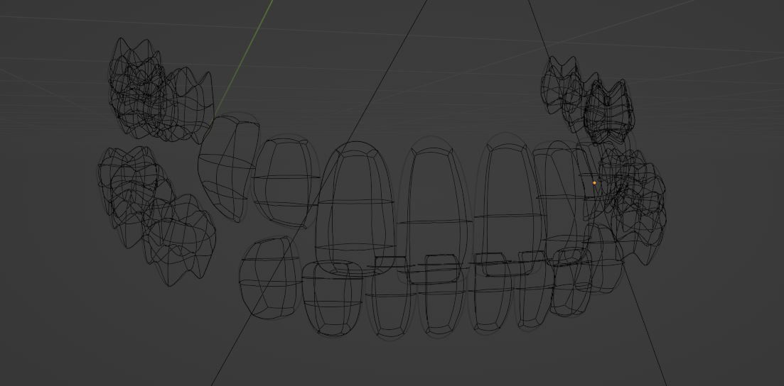 Creepy Humanoid Teeth Set Low-poly 3D model_5