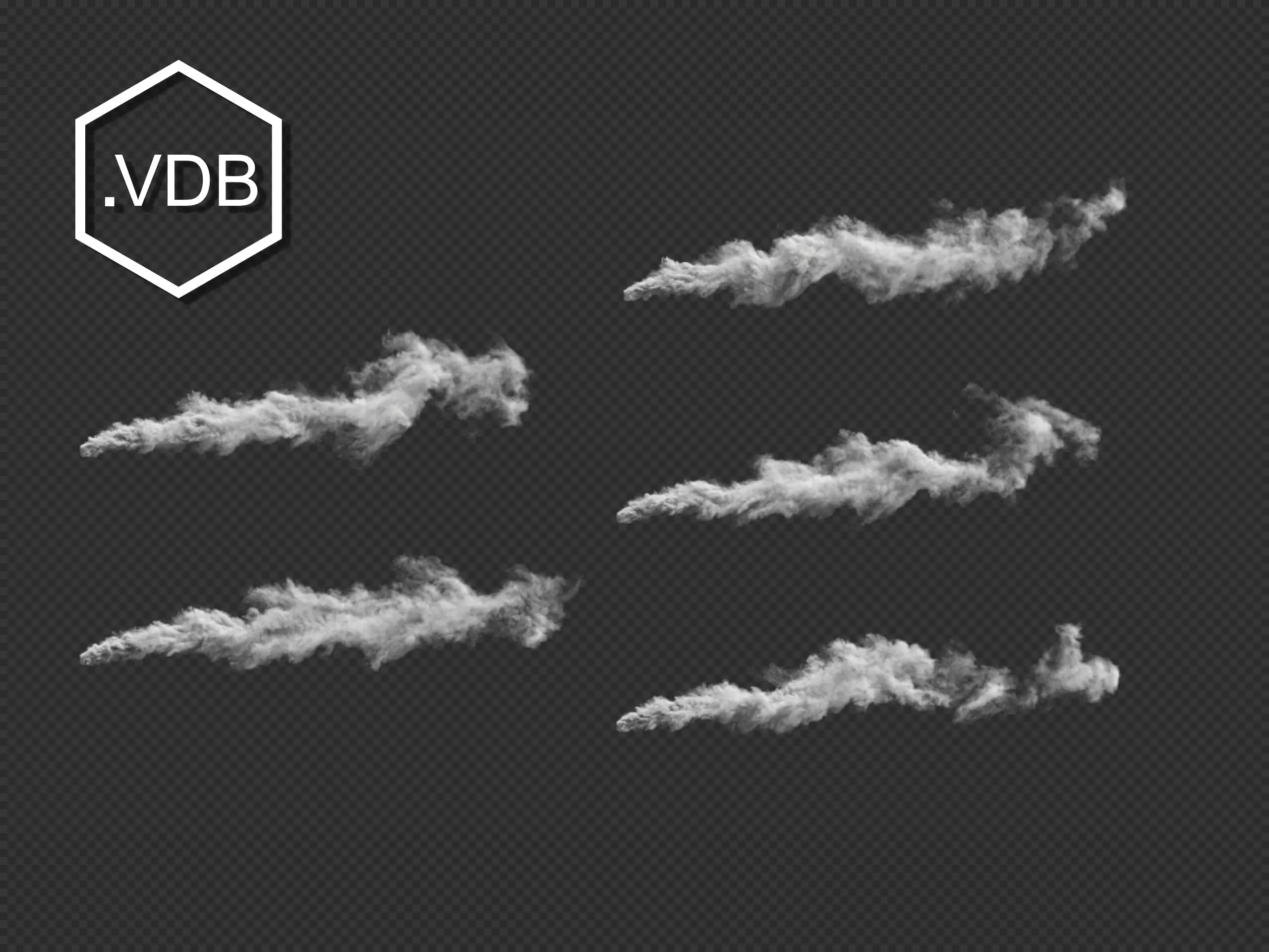 Blown Smokestack Clouds 3D model_0