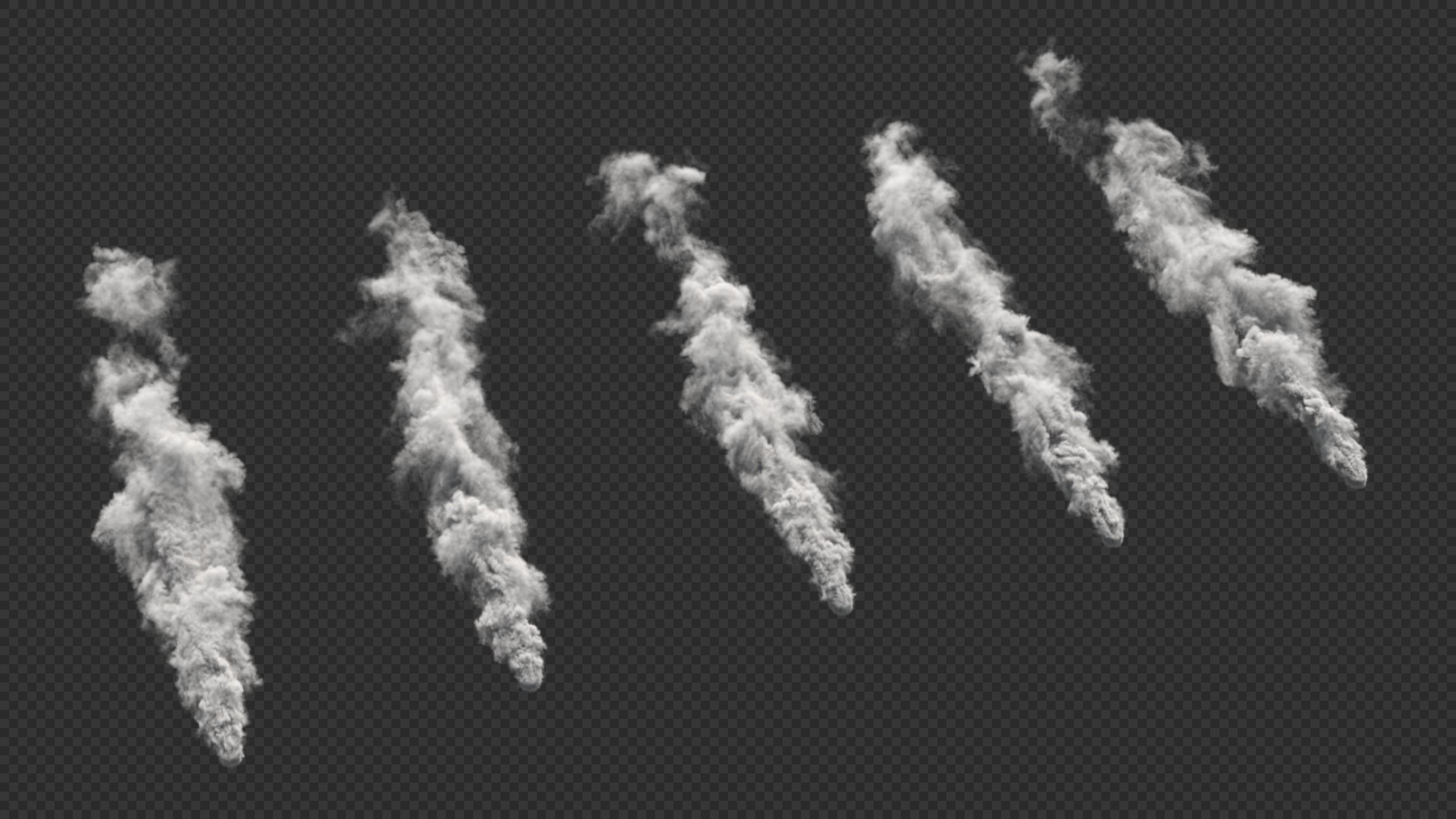 Blown Smokestack Clouds 3D model_9