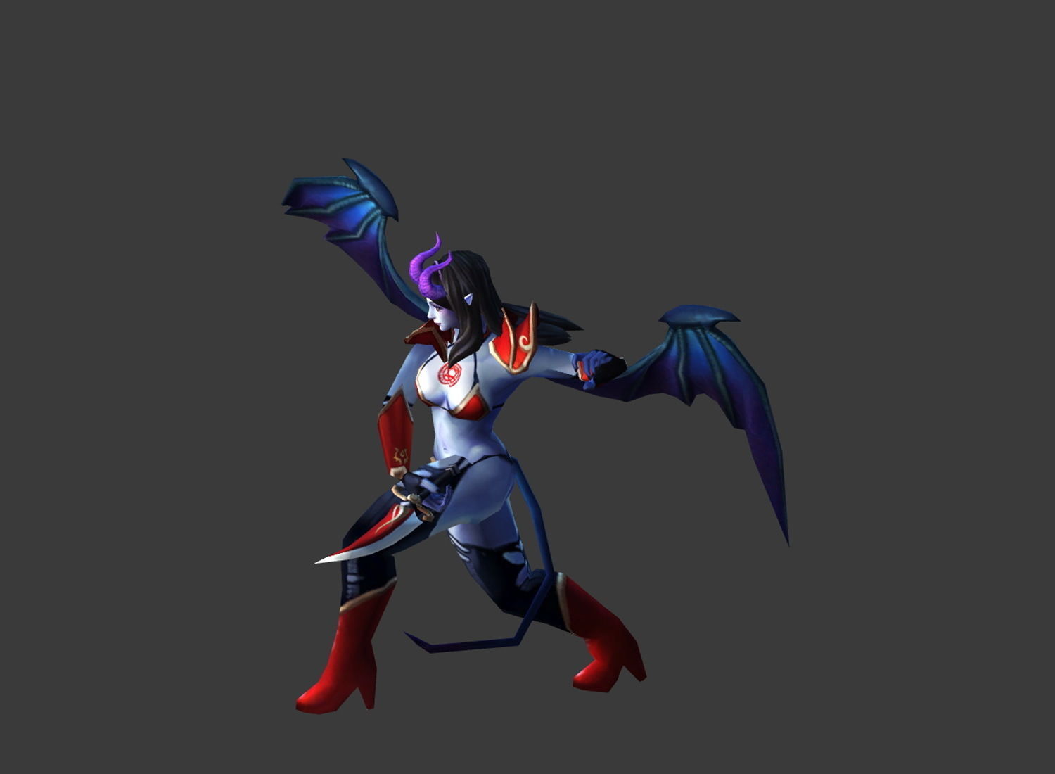 Fantasy Chess RPG Character - Succubus Low-poly 3D model_5