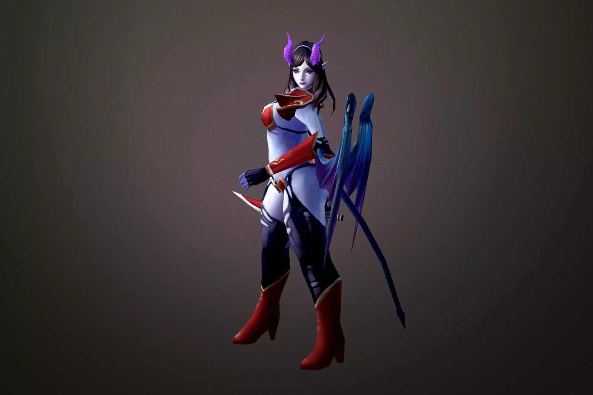 Fantasy Chess RPG Character - Succubus Low-poly 3D model_0