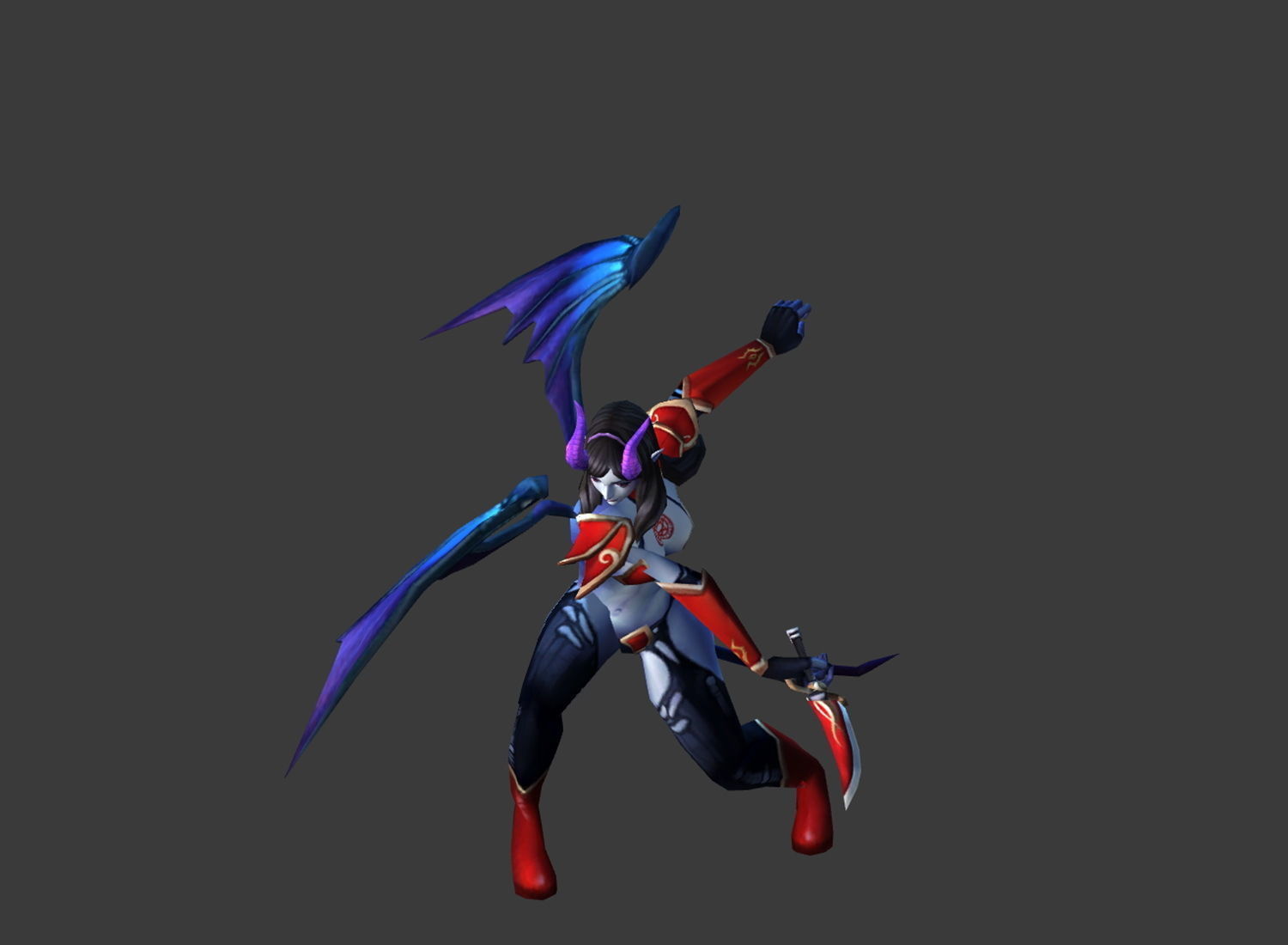 Fantasy Chess RPG Character - Succubus Low-poly 3D model_4