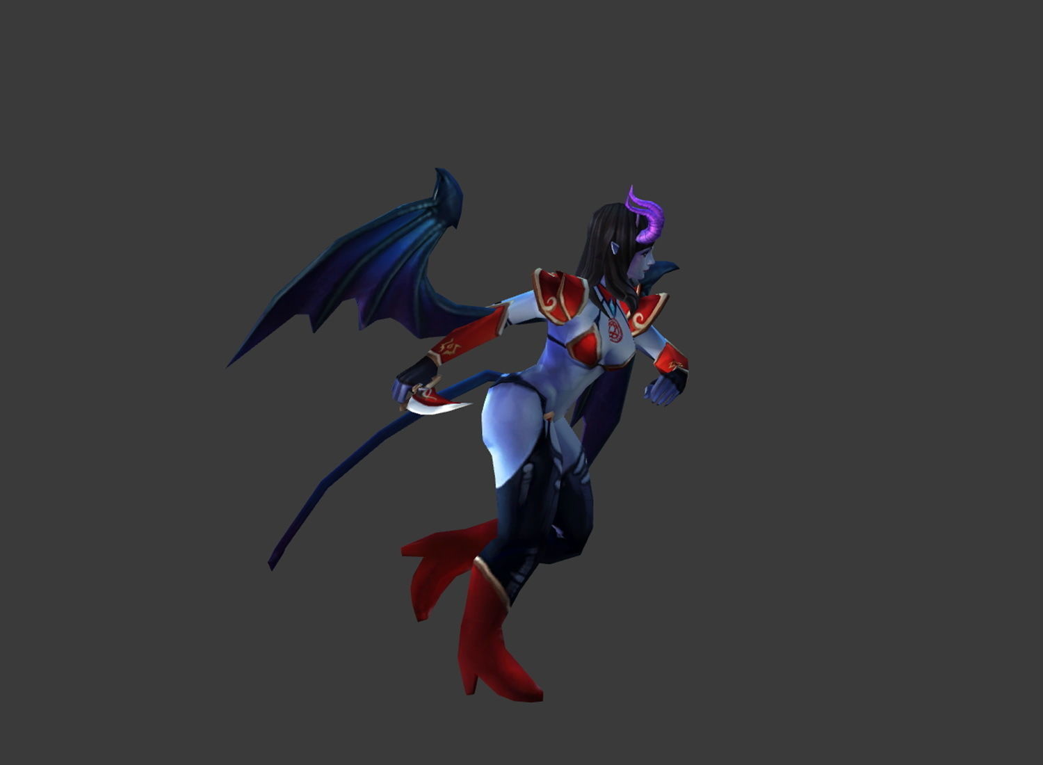 Fantasy Chess RPG Character - Succubus Low-poly 3D model_3