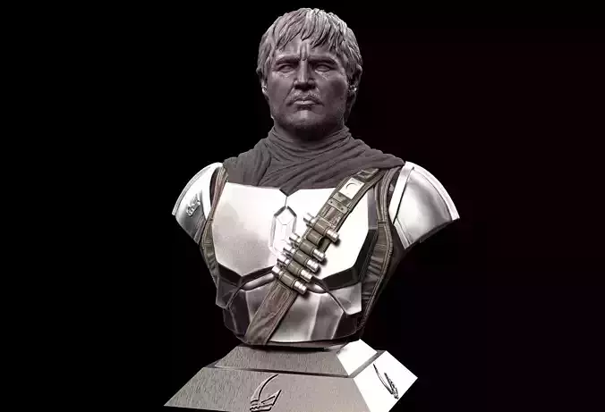 The Mandalorian - Din Djarin - Pedro Pascal Bust 3D print model