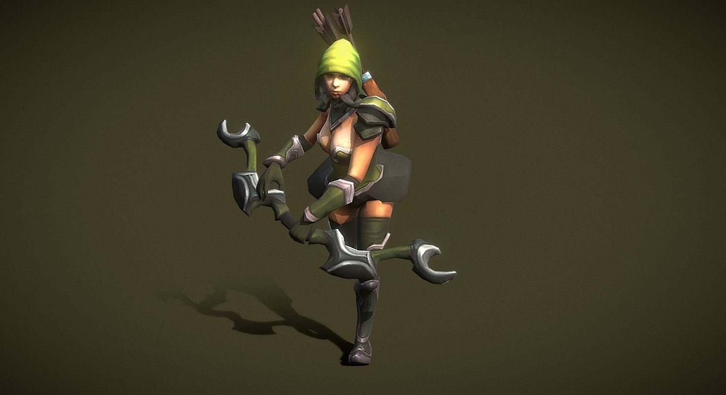 Fantasy Chess RPG Character - Archermob 3D model_1