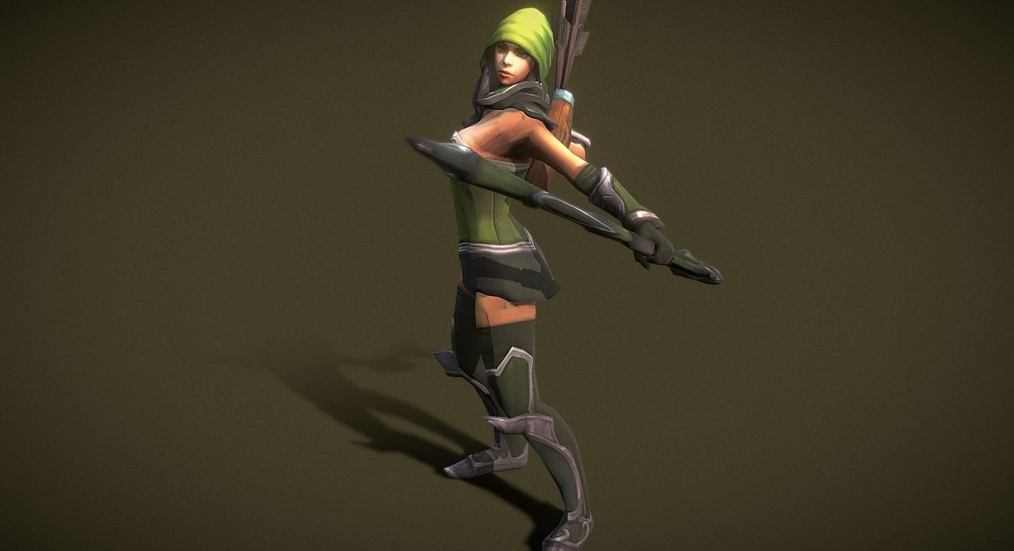 Fantasy Chess RPG Character - Archermob 3D model_6