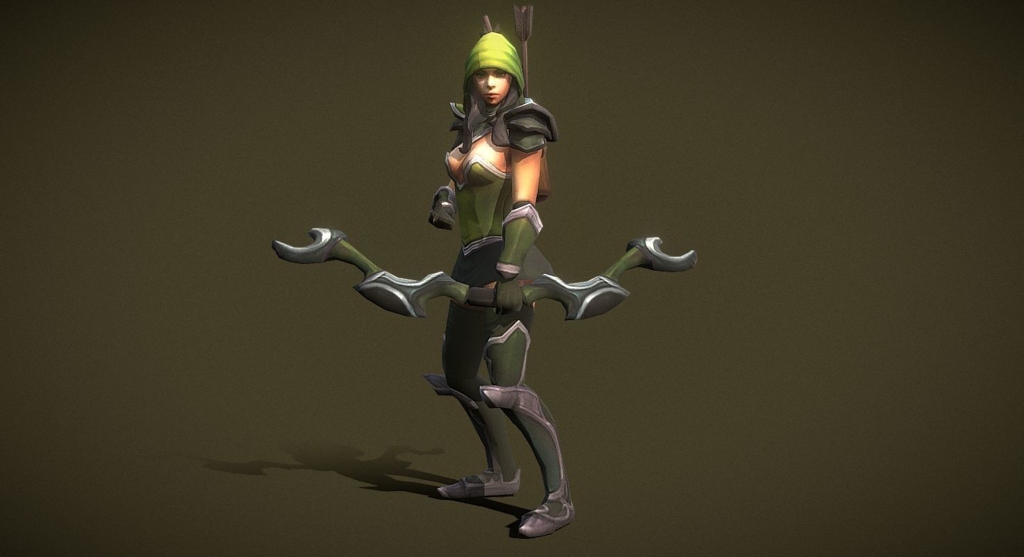 Fantasy Chess RPG Character - Archermob 3D model_2