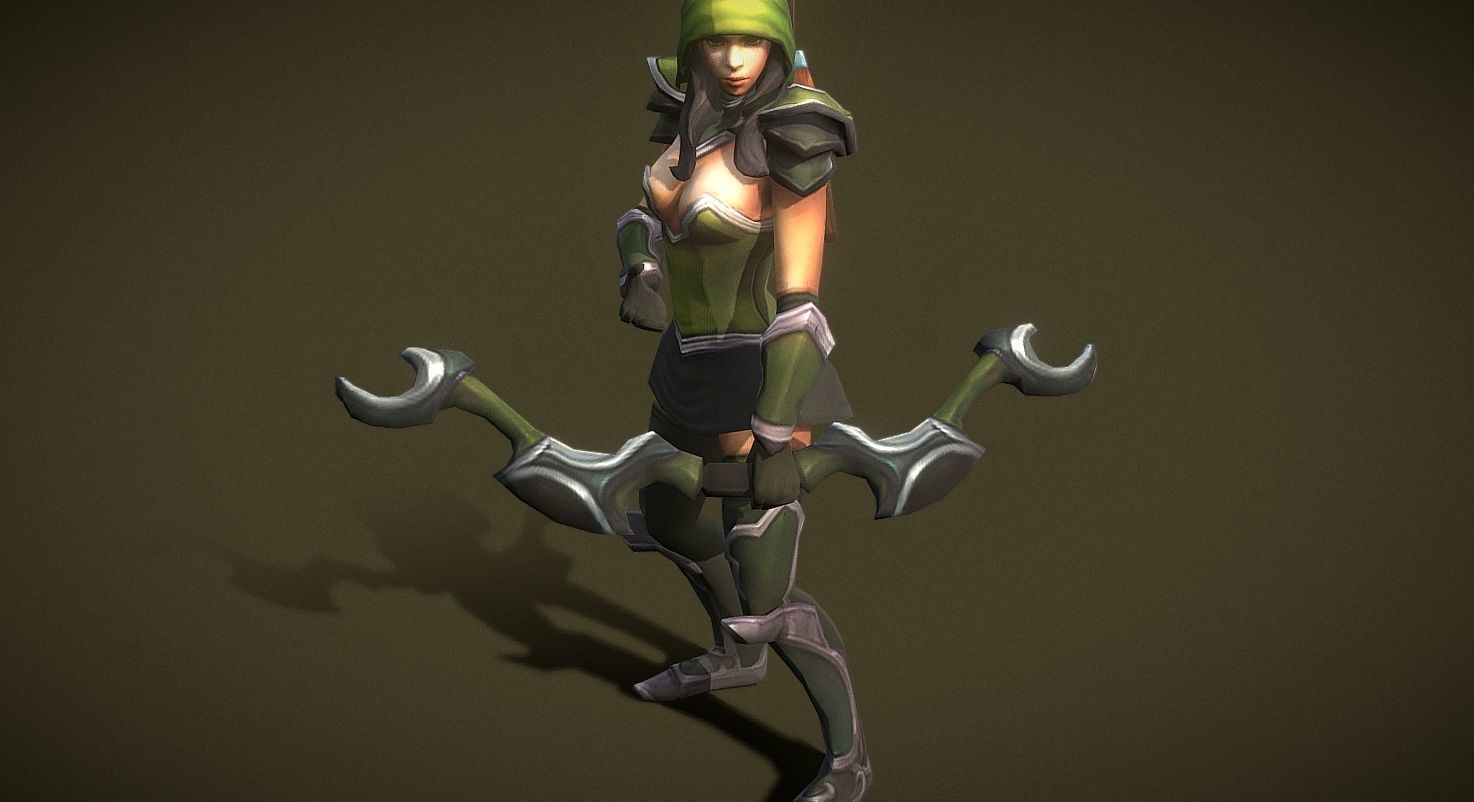 Fantasy Chess RPG Character - Archermob 3D model_5