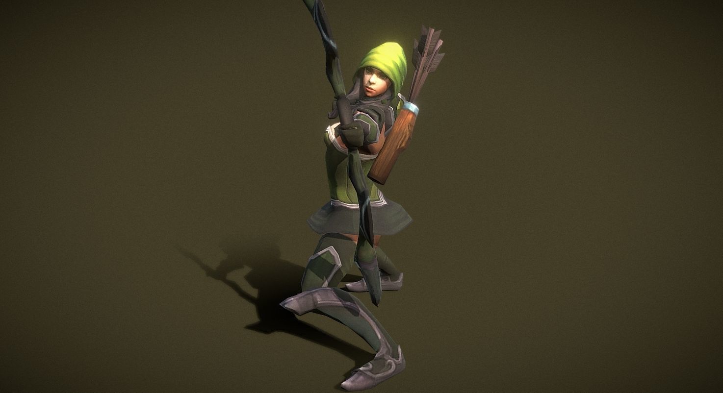 Fantasy Chess RPG Character - Archermob 3D model_4