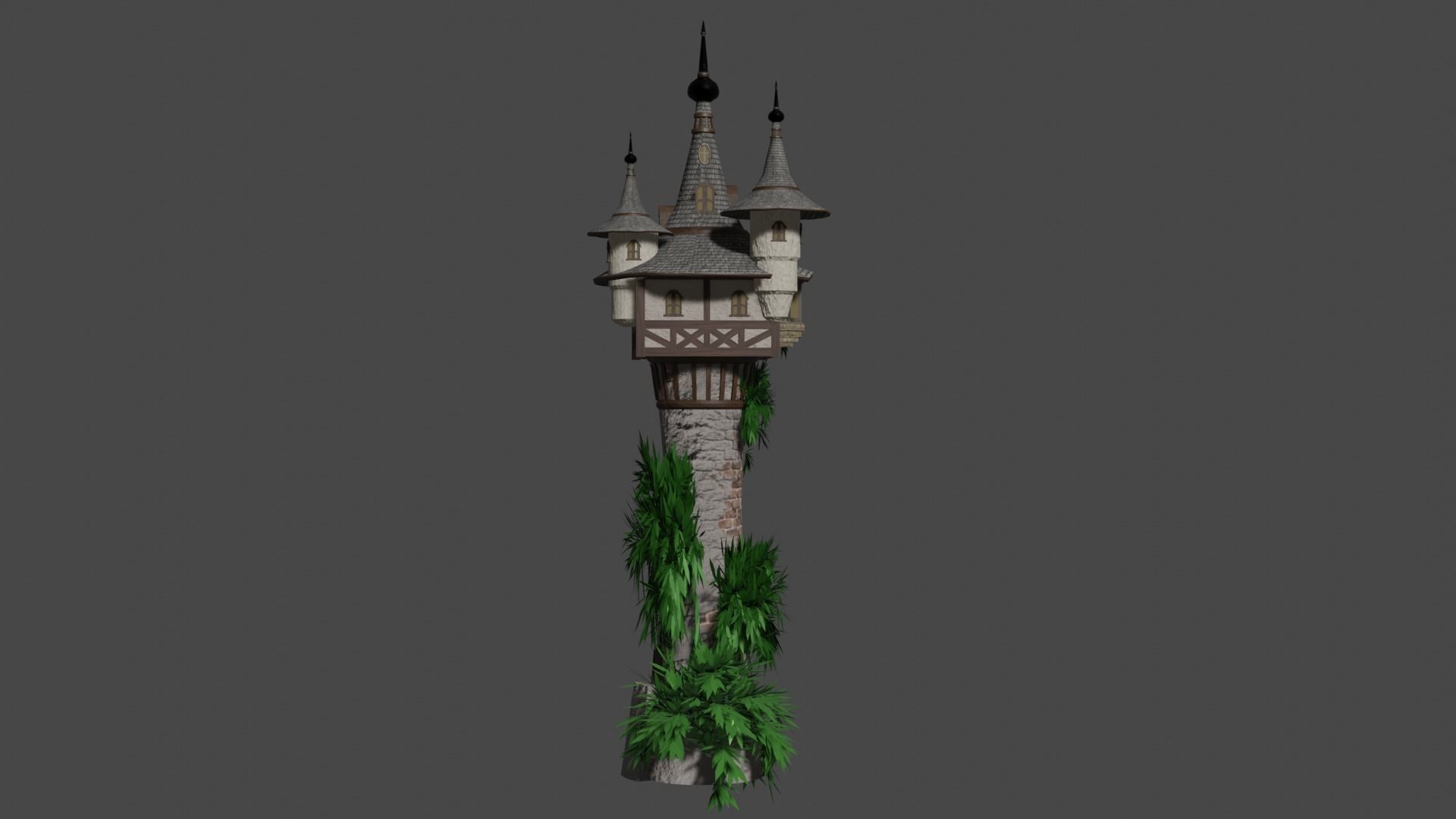 Mystic Medieval Tower Low-poly 3D model_3