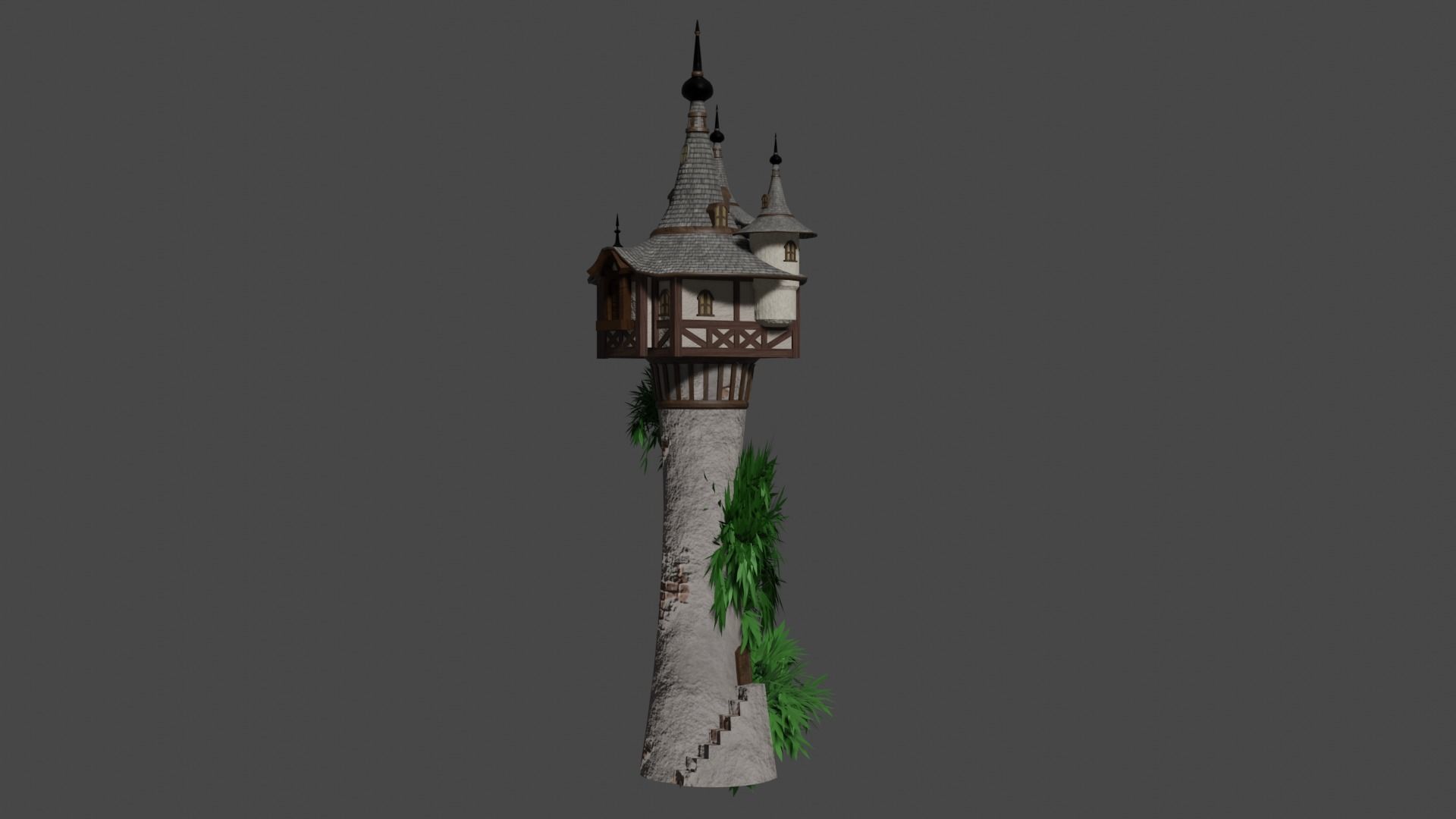 Mystic Medieval Tower Low-poly 3D model_2