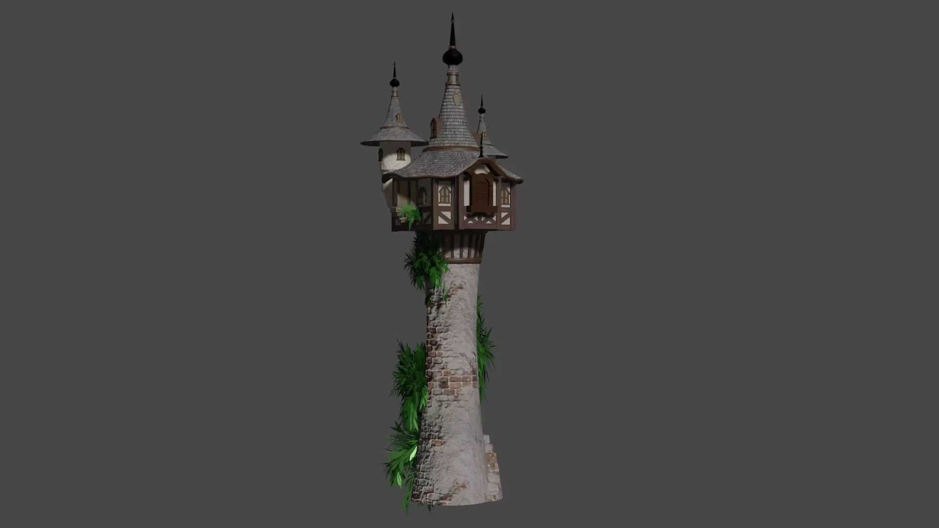 Mystic Medieval Tower Low-poly 3D model_0