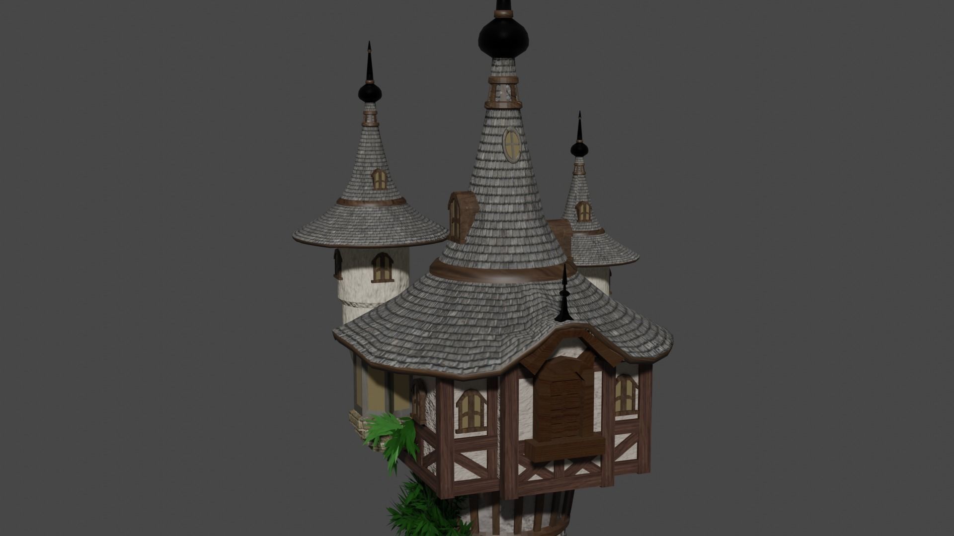 Mystic Medieval Tower Low-poly 3D model_6