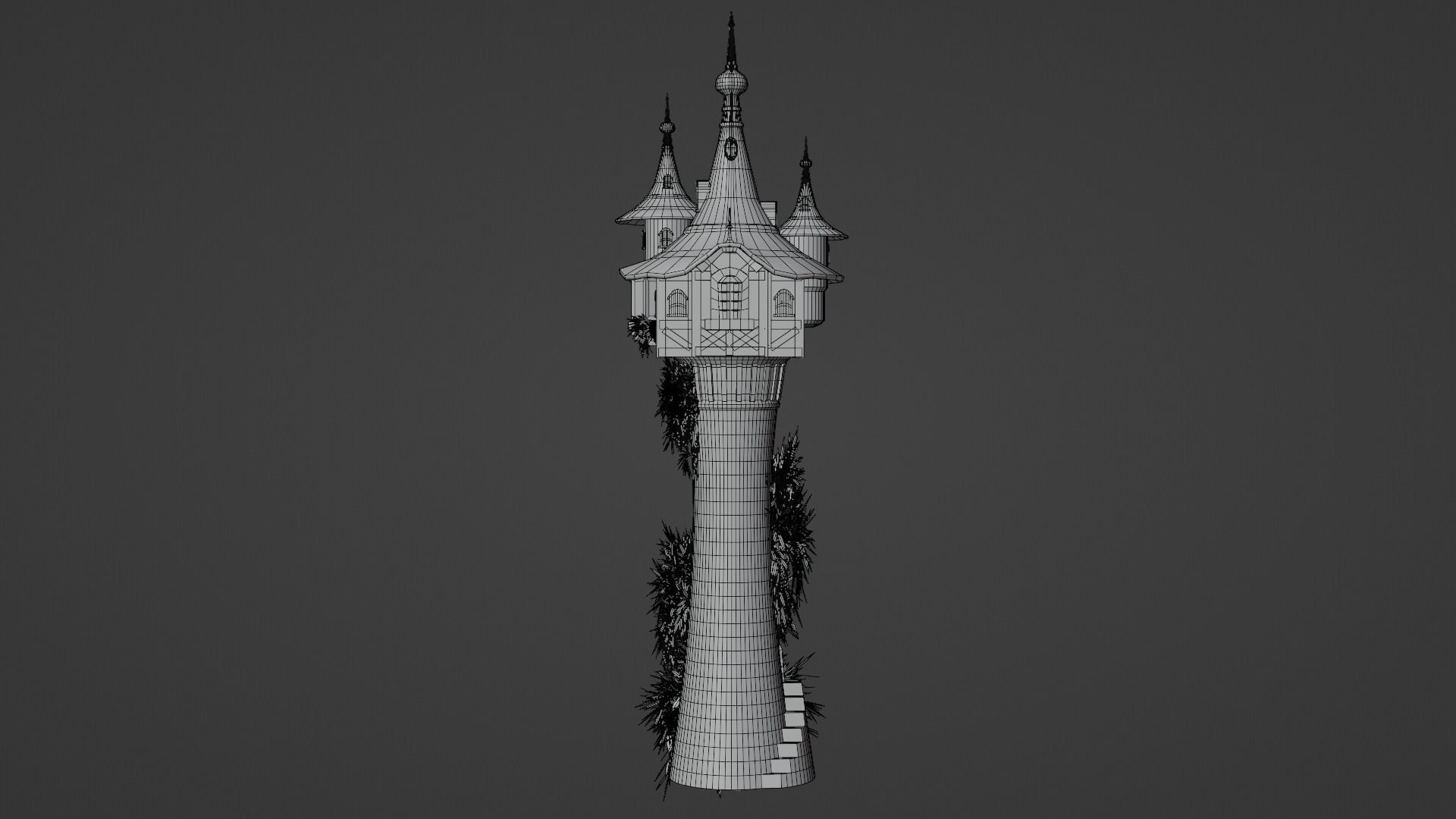 Mystic Medieval Tower Low-poly 3D model_7